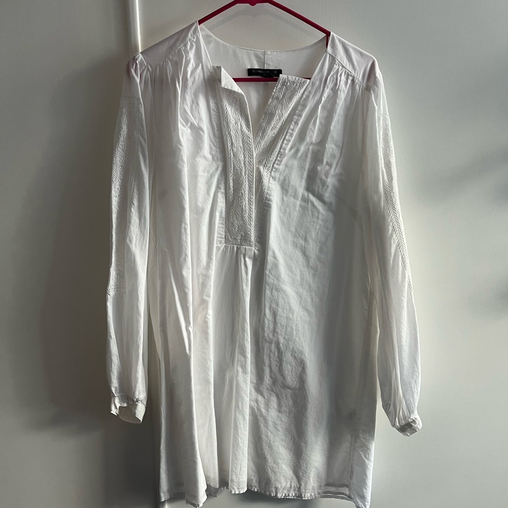 Banana Republic Ivory Embroidered Dress